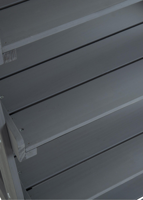 Charles Bentley FSC Slim Grey Tall Ladder Planter (H110 x D33 x W45cm) - One Size Image 3