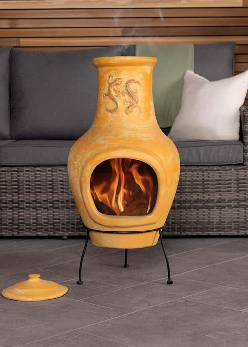 Charles Bentley Outdoor Large Terracotta Clay Chiminea Patio Heater (80cm x 40cm) - L Image 1