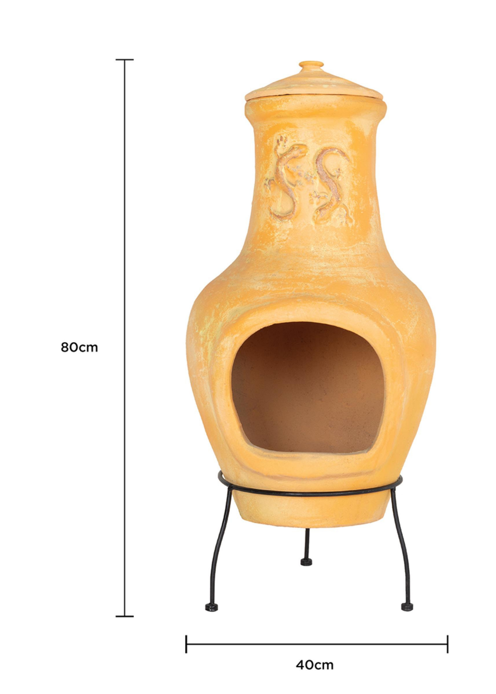 Charles Bentley Outdoor Large Terracotta Clay Chiminea Patio Heater (80cm x 40cm) - L Image 3