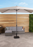 Charles Bentley Rectangular Outdoor Garden Light Grey Parasol Umbrella (3m x 2m) - One Size Image 1
