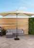 Charles Bentley Rectangular Outdoor Garden Beige Parasol Umbrella (3m x 2m) - One Size Image 1
