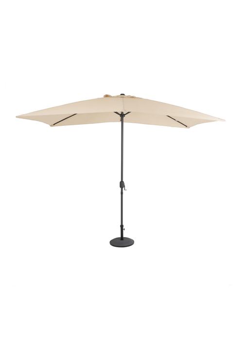 Charles Bentley Rectangular Outdoor Garden Beige Parasol Umbrella (3m x 2m) - One Size Image 2