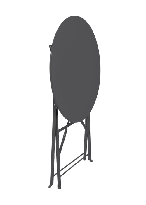 Charles Bentley Folding Metal Dark Grey Bistro Set for Patio or Garden (2 Seater) - One Size Image 5