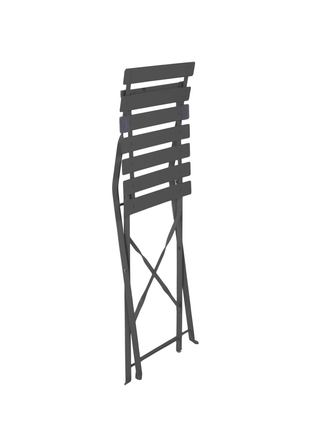 Charles Bentley Folding Metal Dark Grey Bistro Set for Patio or Garden (2 Seater) - One Size Image 4