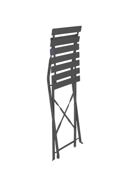 Charles Bentley Folding Metal Dark Grey Bistro Set for Patio or Garden (2 Seater) - One Size Image 4