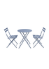 Charles Bentley Garden Metal Navy Grey Bistro Set Table & 2 Chairs (3 Piece) - One Size Image 2