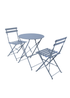 Charles Bentley Garden Metal Navy Grey Bistro Set Table & 2 Chairs (3 Piece) - One Size Image 1