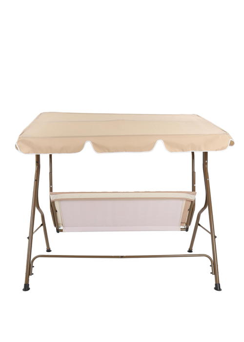 Charles Bentley 2-3 Seater Garden Beige Striped Swing Seat Hammock (H154 x W173 x D111cm) - One Size Image 4