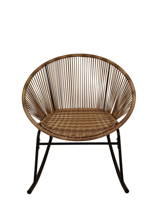 Charles Bentley Zanzibar Rocking Chair Natural Rattan String Seat (H72 x D74 x W77cm) - One Size Image 3