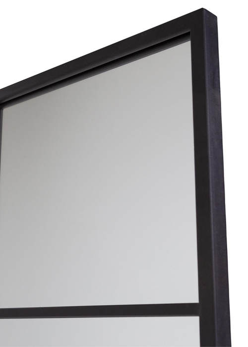 Charles Bentley Large Industrial Window Black Mirror (L120 x D2.5cm x W80cm) - L Image 4