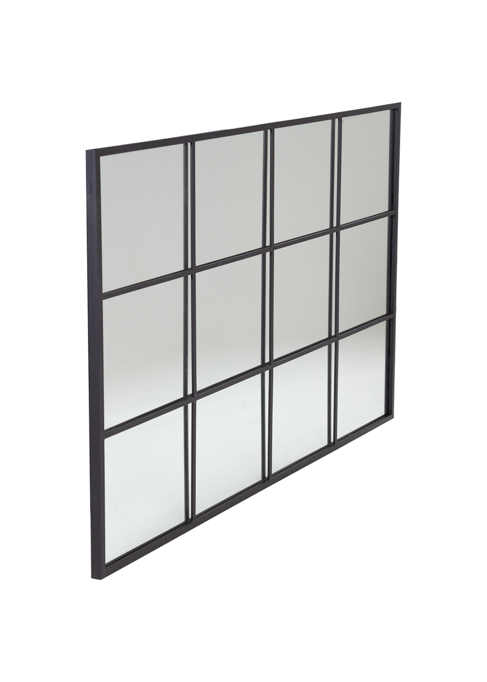 Charles Bentley Large Industrial Window Black Mirror (L120 x D2.5cm x W80cm) - L Image 2