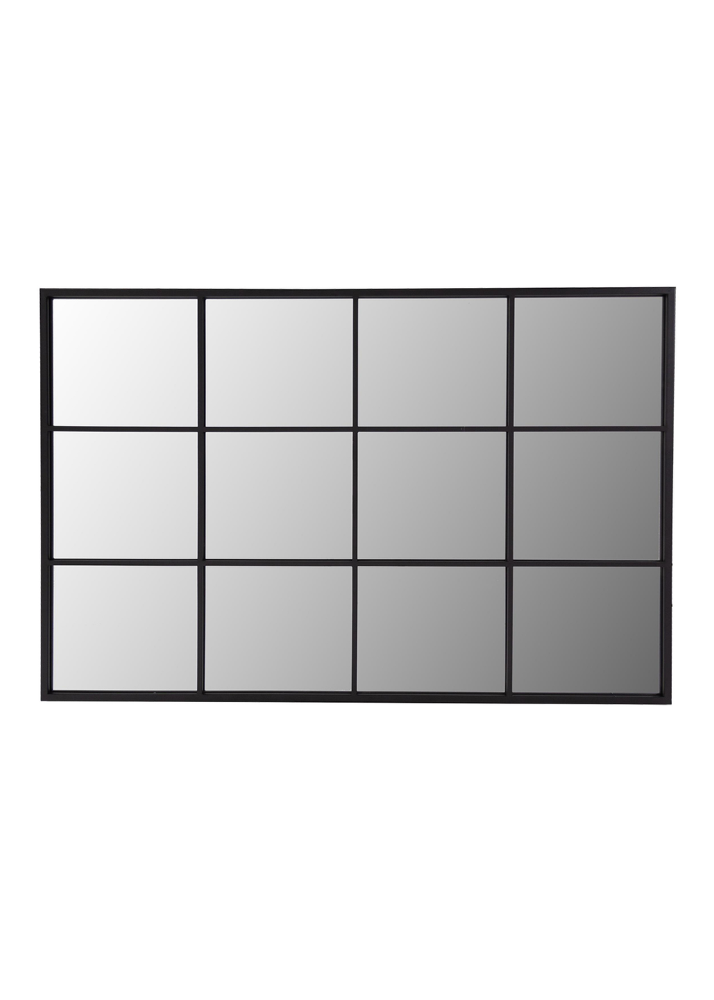 Charles Bentley Large Industrial Window Black Mirror (L120 x D2.5cm x W80cm) - L Image 3