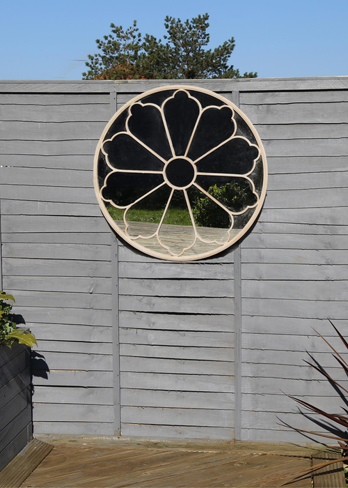 Charles Bentley Round Outdoor Mirror Decorative Sand Iron (H80 x W80 x D3.5m) - One Size Image 1