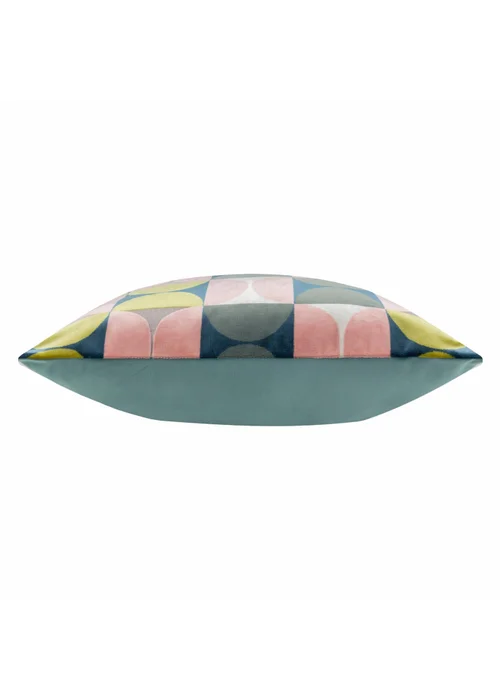 Paoletti Bardot Geometric Jacquard Filled Cushion (50 x 50 x 8cm) Pink/Avo Green - One Size Image 4