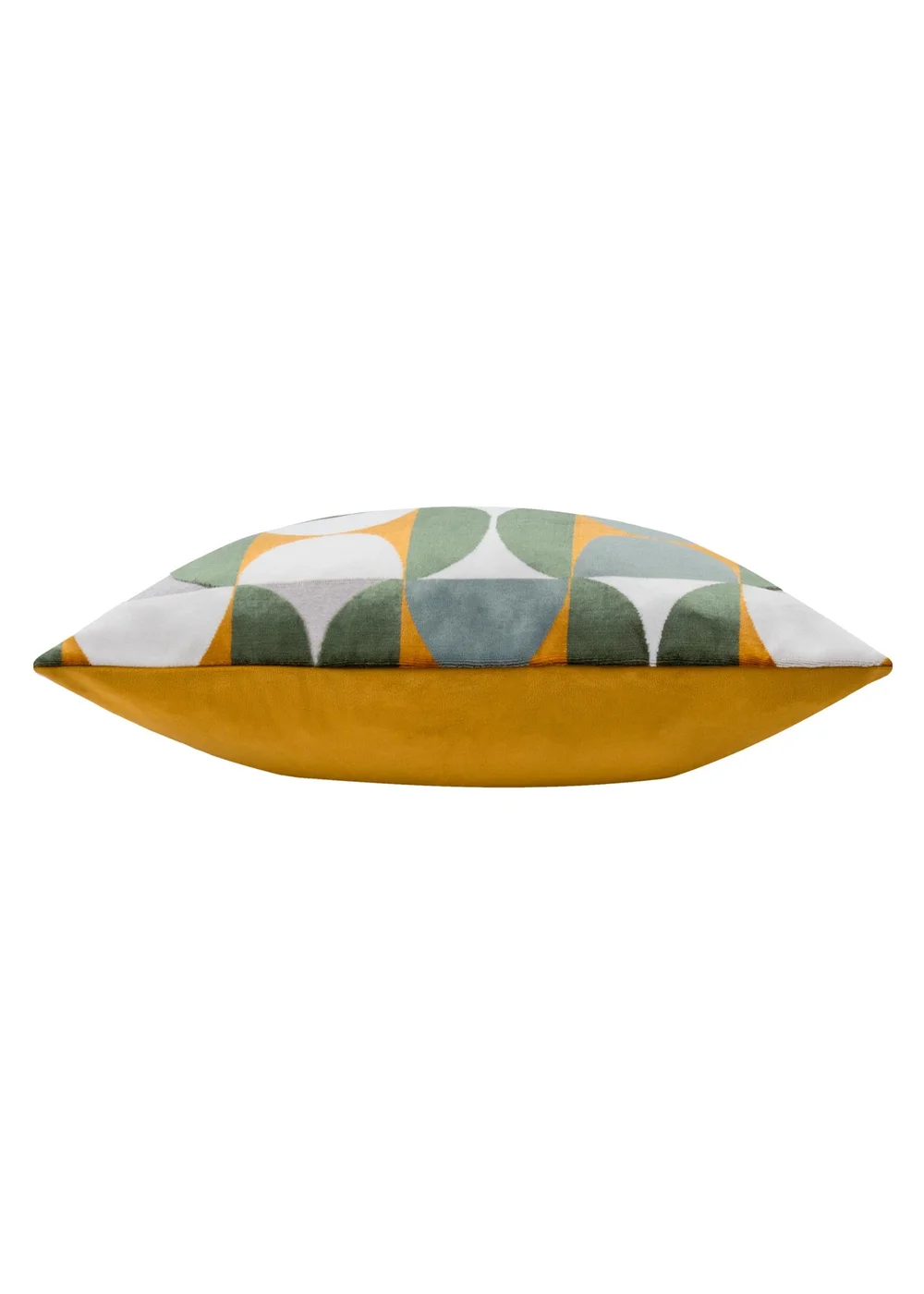 Paoletti Bardot Geometric Jacquard Filled Cushion (50 x 50 x 8cm) Gold/Blue - One Size Image 4