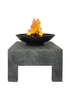 Charles Bentley Fire Pit with Metal Fire Bowl and Square Base (42cm x 40cm x 44cm) - One Size Image 2