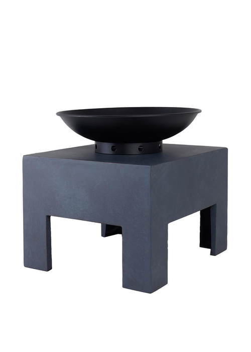 Charles Bentley Fire Pit with Metal Fire Bowl and Square Base (42cm x 40cm x 44cm) - One Size Image 3