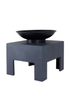 Charles Bentley Fire Pit with Metal Fire Bowl and Square Base (42cm x 40cm x 44cm) - One Size Image 3