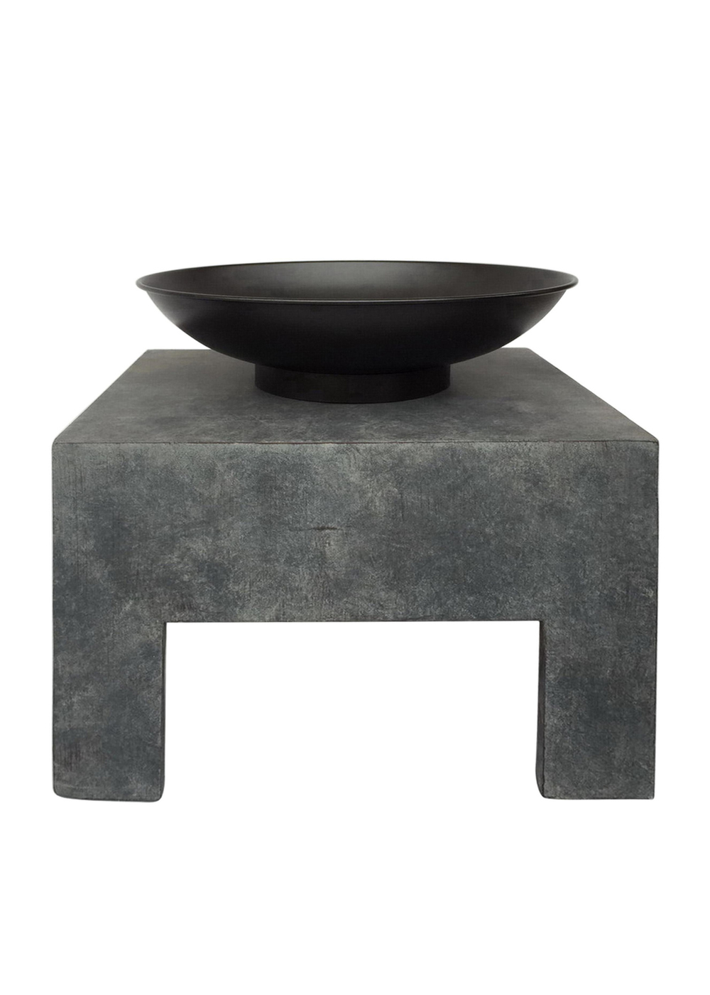 Charles Bentley Fire Pit with Metal Fire Bowl and Square Base (42cm x 40cm x 44cm) - One Size Image 1