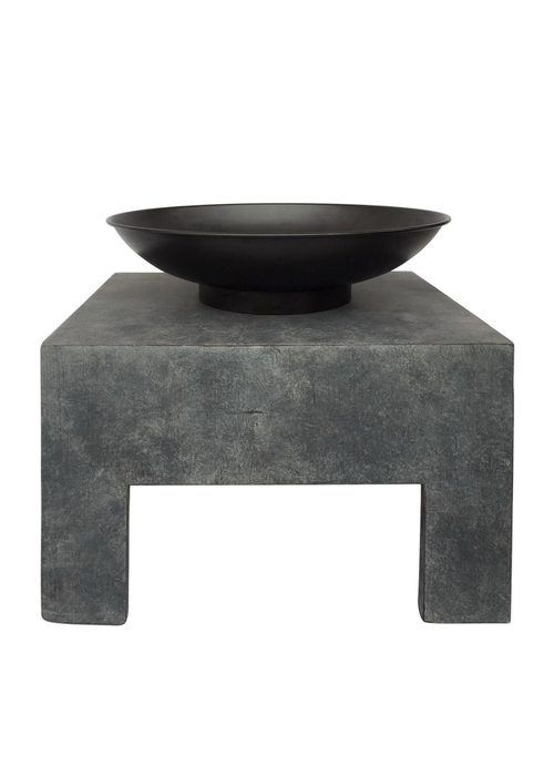 Charles Bentley Fire Pit with Metal Fire Bowl and Square Base (42cm x 40cm x 44cm) - One Size Image 1