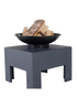 Charles Bentley Fire Pit with Metal Fire Bowl and Square Base (42cm x 40cm x 44cm) - One Size Image 4
