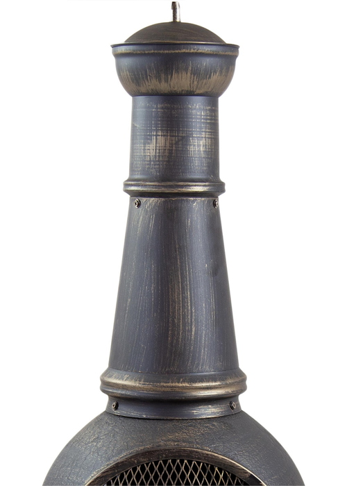 Charles Bentley Extra-Large Cast Iron Chiminea Black Patio Heater (120cm x 43cm) - One Size Image 4