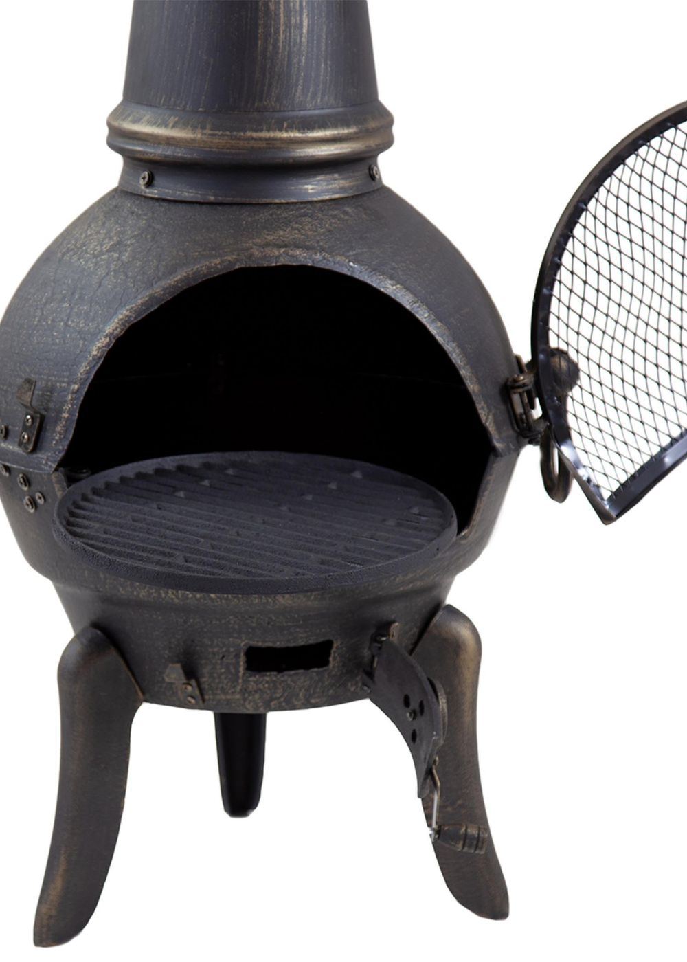 Charles Bentley Extra-Large Cast Iron Chiminea Black Patio Heater (120cm x 43cm) - One Size Image 3