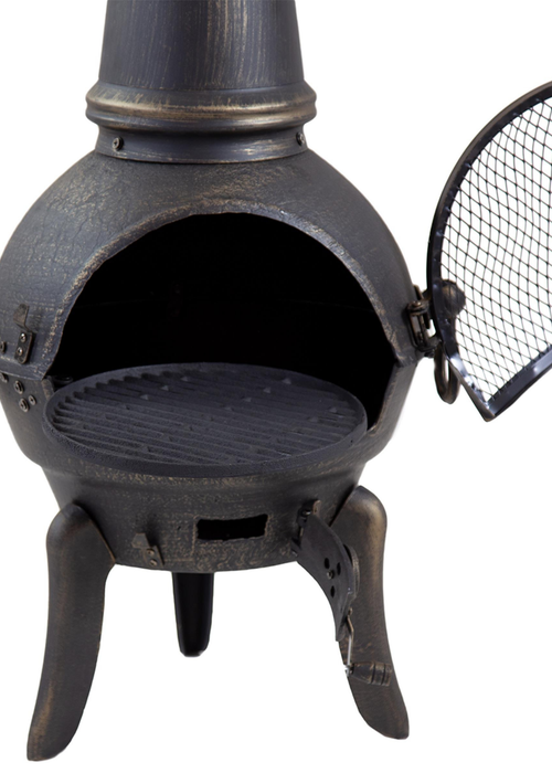 Charles Bentley Extra-Large Cast Iron Chiminea Black Patio Heater (120cm x 43cm) - One Size Image 3
