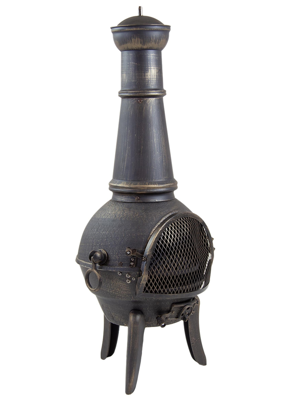 Charles Bentley Extra-Large Cast Iron Chiminea Black Patio Heater (120cm x 43cm) - One Size Image 2