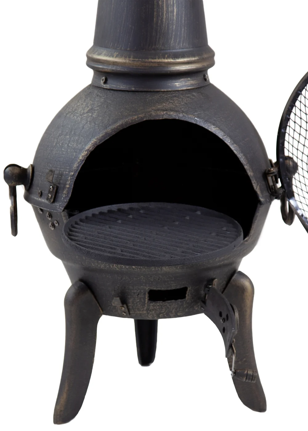 Charles Bentley Extra-Large Cast Iron Chiminea Black Patio Heater (120cm x 43cm) - One Size Image 6