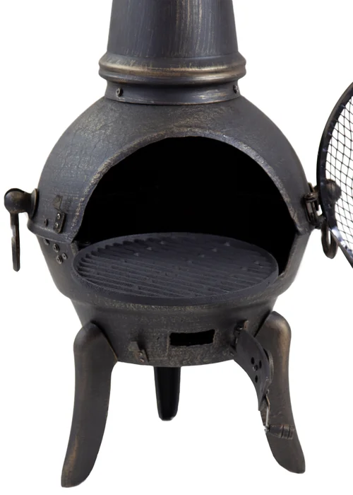 Charles Bentley Extra-Large Cast Iron Chiminea Black Patio Heater (120cm x 43cm) - One Size Image 6