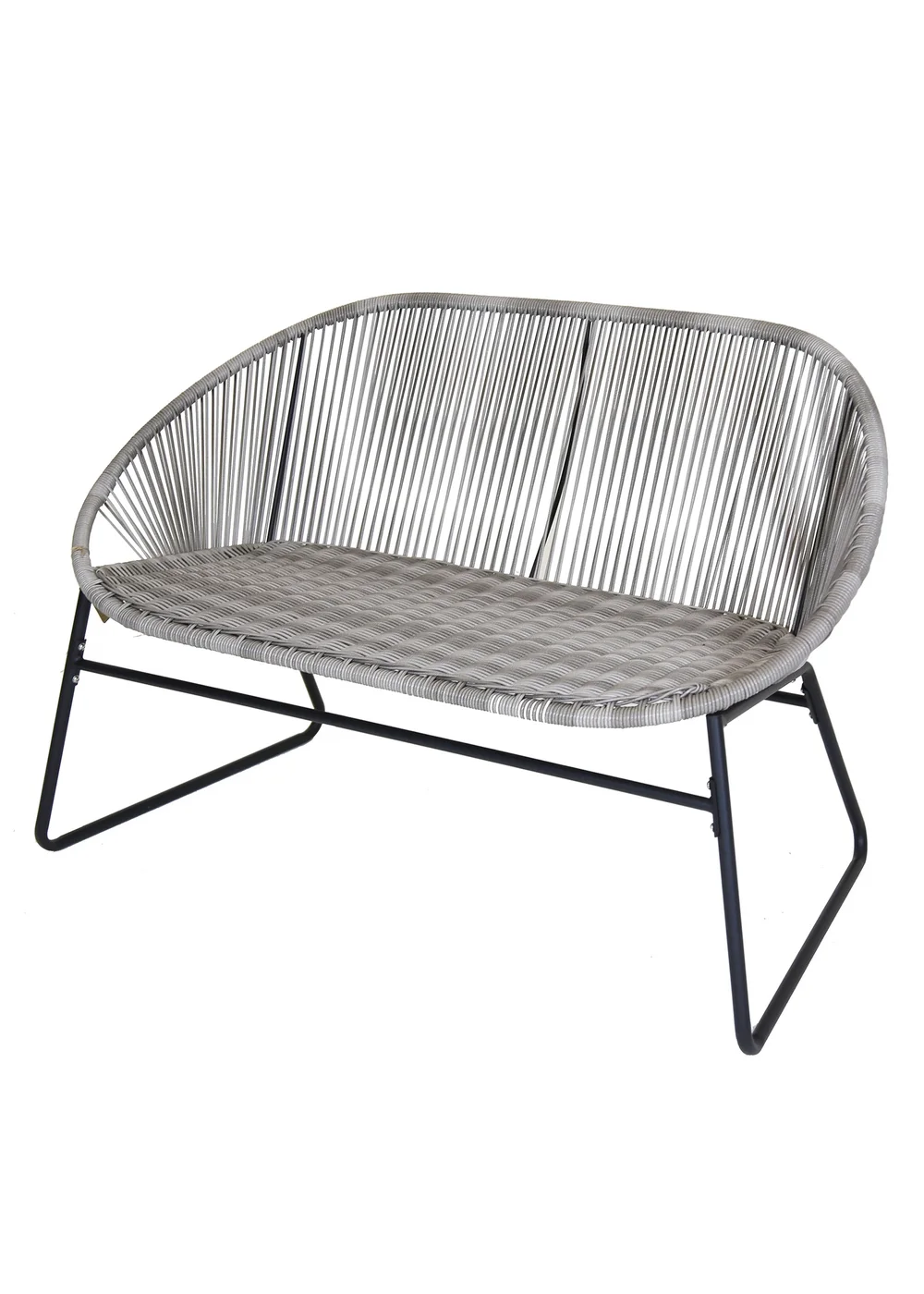 Charles Bentley Zanzibar 2 Seater Grey Garden Bench (H77 x D67cm x W118cm) - One Size Image 2