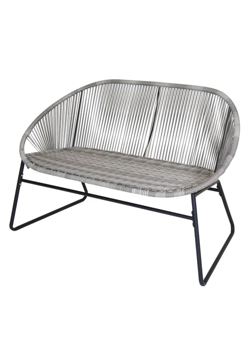 Charles Bentley Zanzibar 2 Seater Grey Garden Bench (H77 x D67cm x W118cm) - One Size Image 2
