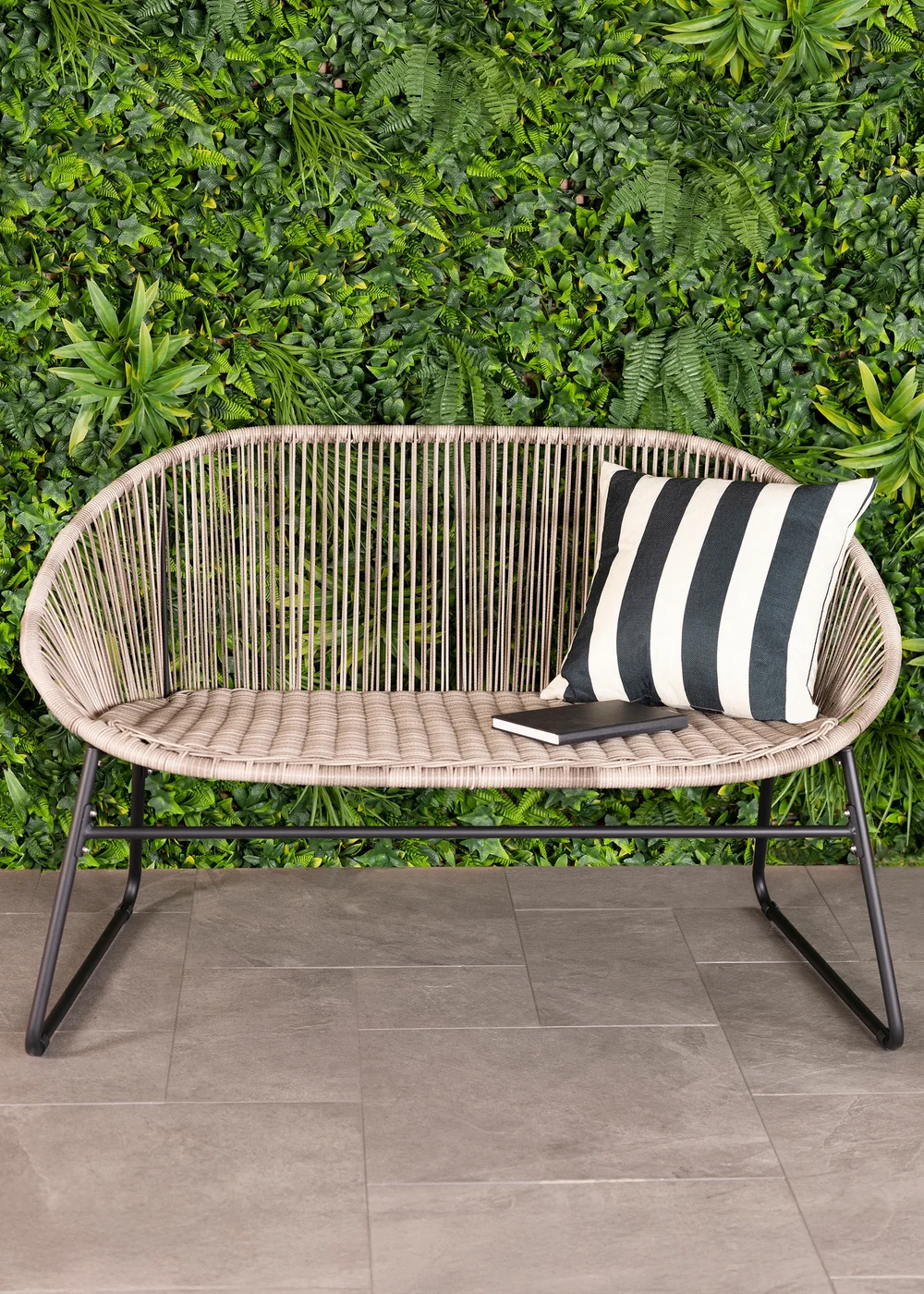 Charles Bentley Zanzibar 2 Seater Grey Garden Bench (H77 x D67cm x W118cm) - One Size Image 1