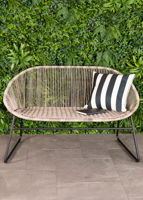 Charles Bentley Zanzibar 2 Seater Grey Garden Bench (H77 x D67cm x W118cm) - One Size Image 1