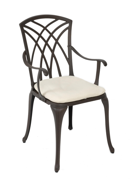 Charles Bentley Furniture Cast Aluminium Bistro Set Black Table & 2 Arm Chairs (3 Piece) - One Size Image 5