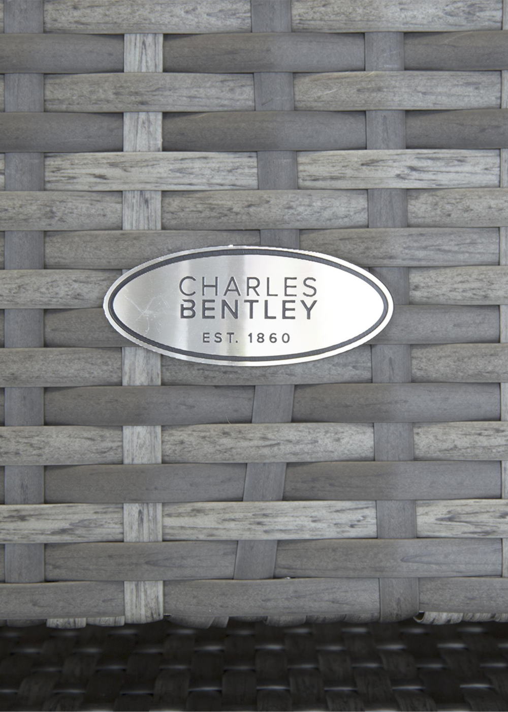 Charles Bentley Garden Outdoor Pair of Rattan Grey Footstools (H37 x L45 x W45cm) - One Size Image 5