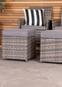 Charles Bentley Garden Outdoor Pair of Rattan Grey Footstools (H37 x L45 x W45cm) - One Size Image 2
