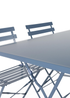 Charles Bentley Rectangular Folding Metal Navy Grey Dining Set (4 Seater) - One Size Image 5