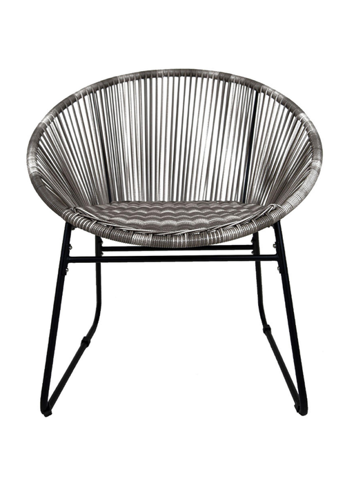 Charles Bentley Zanzibar Tea for Two Bistro Set Grey Cafe 2 Chairs and Table (3 Piece) - One Size Image 4