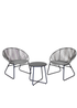 Charles Bentley Zanzibar Tea for Two Bistro Set Grey Cafe 2 Chairs and Table (3 Piece) - One Size Image 2