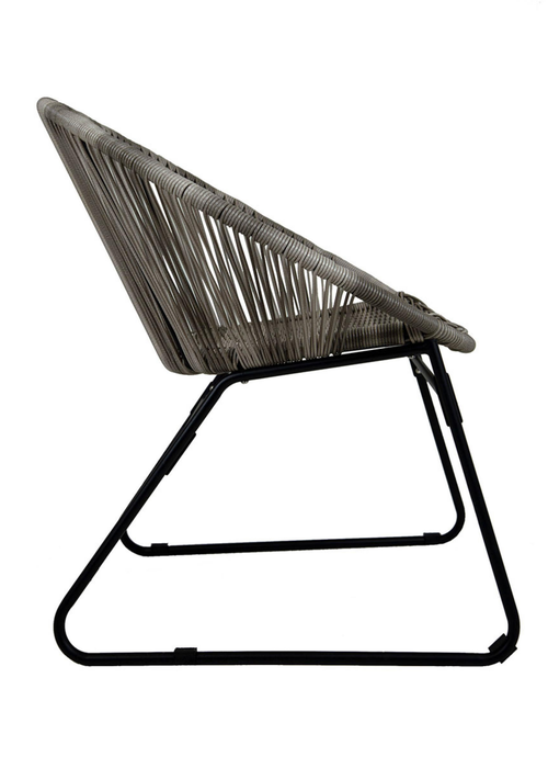 Charles Bentley Zanzibar Tea for Two Bistro Set Grey Cafe 2 Chairs and Table (3 Piece) - One Size Image 5