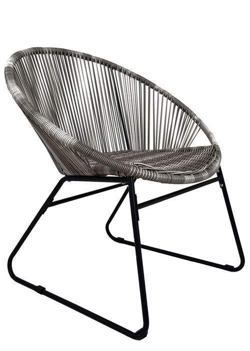 Charles Bentley Zanzibar Tea for Two Bistro Set Grey Cafe 2 Chairs and Table (3 Piece) - One Size Image 3