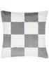 Heya Home Cozee Check Faux Fur Filled Cushion (50 x 50 x 8 cm) - One Size Image 2