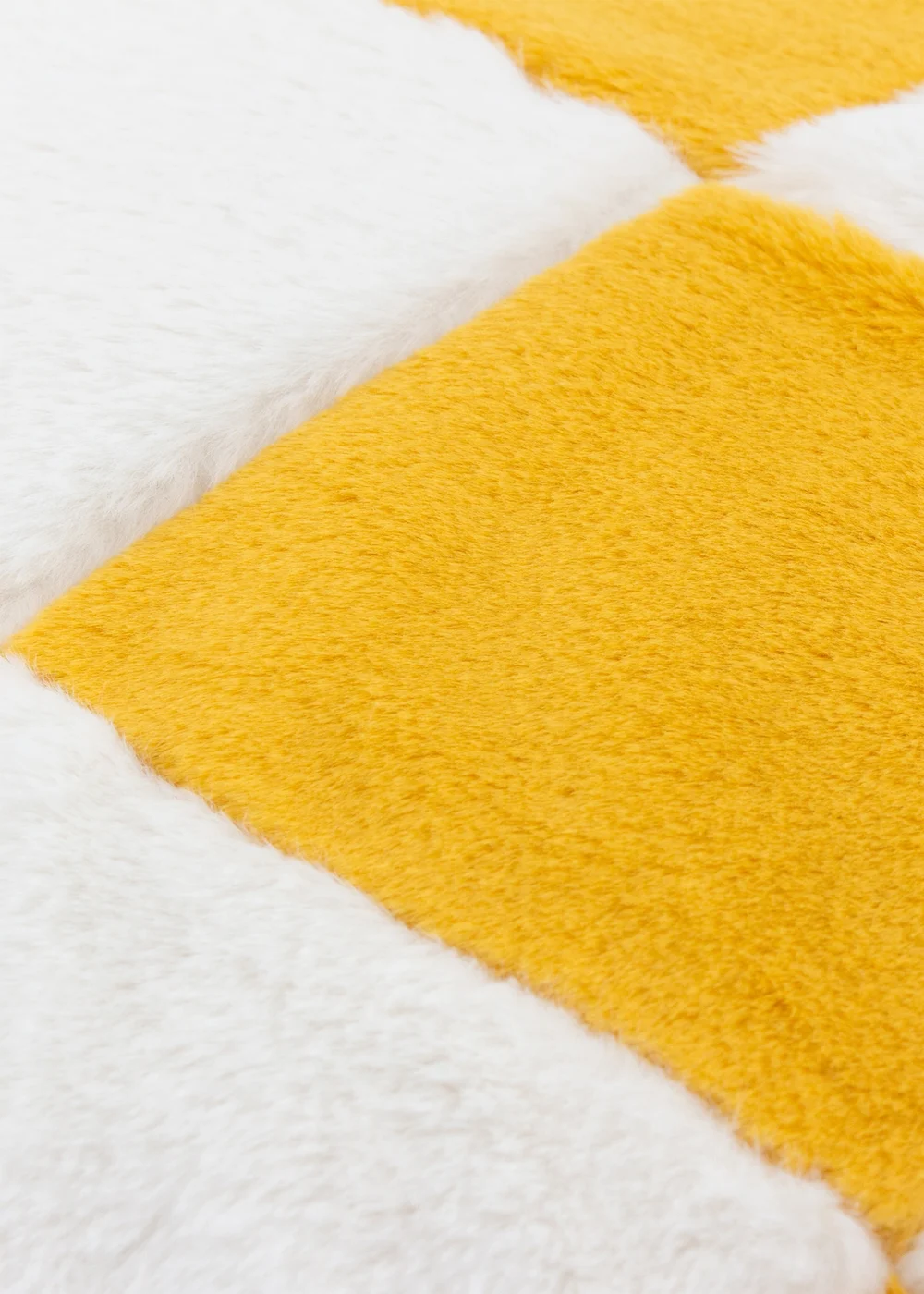 Heya Home Cozee Check Faux Fur Filled Cushion (50 x 50 x 8 cm) - One Size Image 5