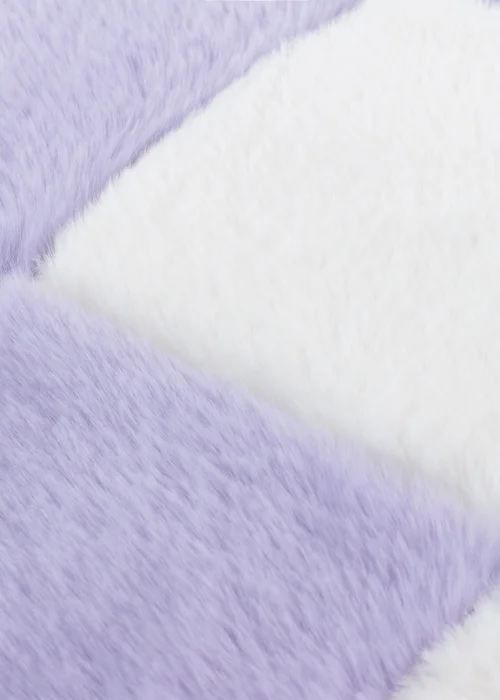 Heya Home Cozee Check Faux Fur Filled Cushion (50 x 50 x 8 cm) - One Size Image 5
