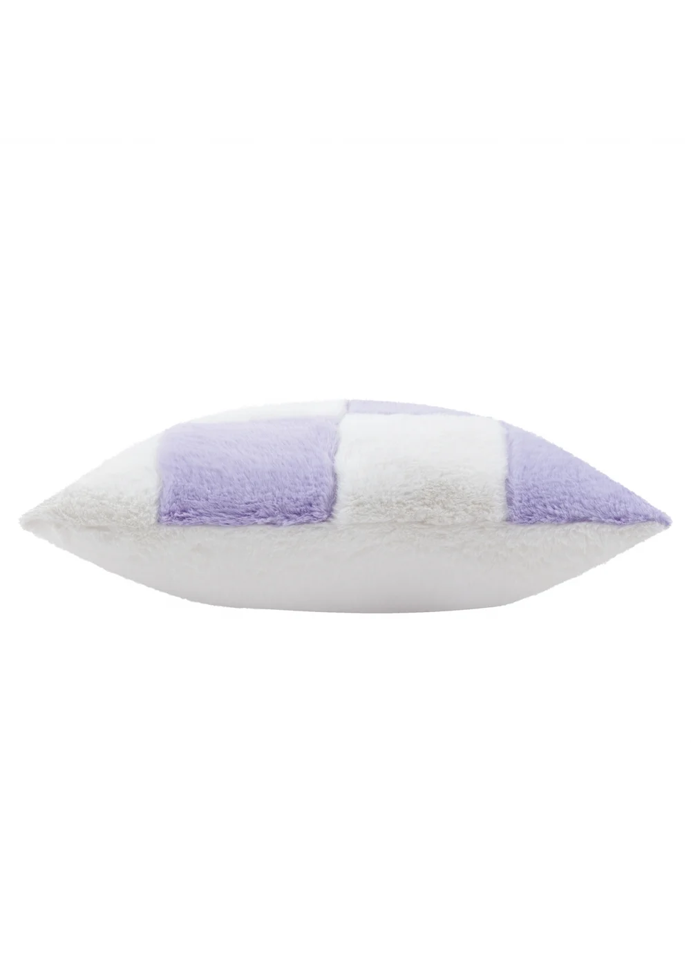 Heya Home Cozee Check Faux Fur Filled Cushion (50 x 50 x 8 cm) - One Size Image 4