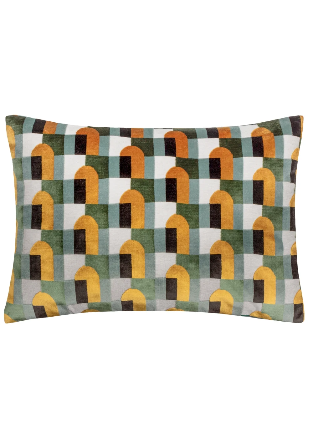 Paoletti Keela Cut Velvet Filled Cushion (35 x 50 x 8 cm) - One Size Image 1