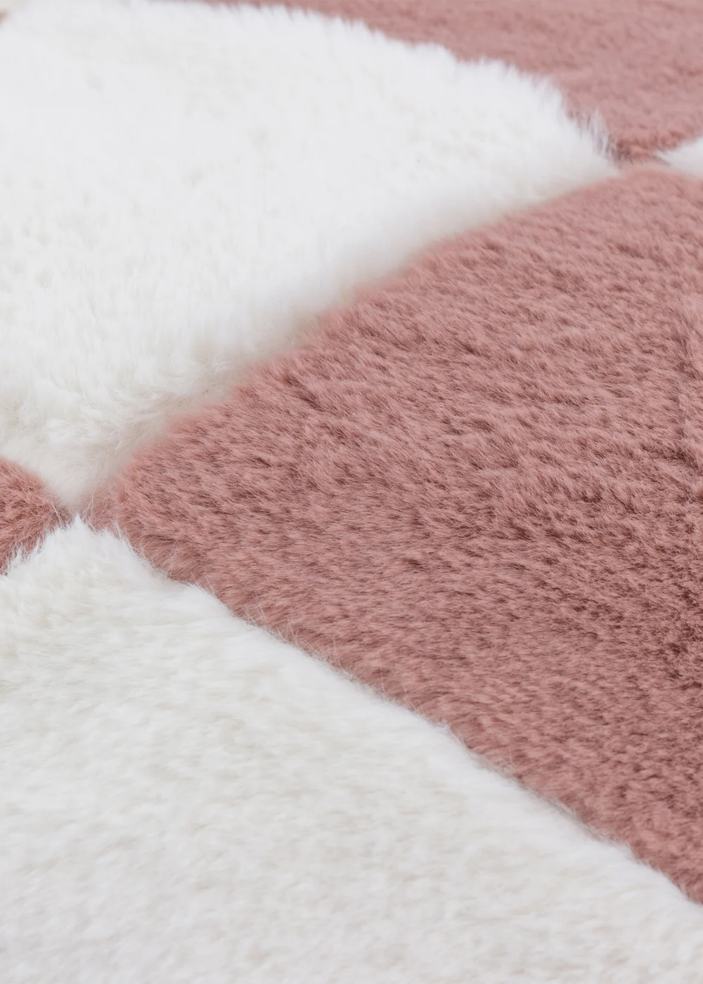 Heya Home Cozee Check Faux Fur Filled Cushion (50 x 50 x 8 cm) - One Size Image 5