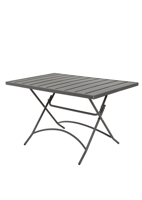 Charles Bentley Metal Powder Coated Rectangular Dark Grey Dining Set (4 Seater) - One Size Image 4